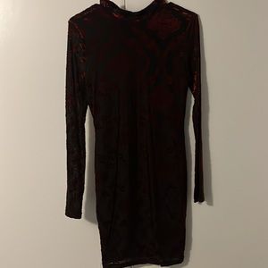 Velvet black and red mini dress